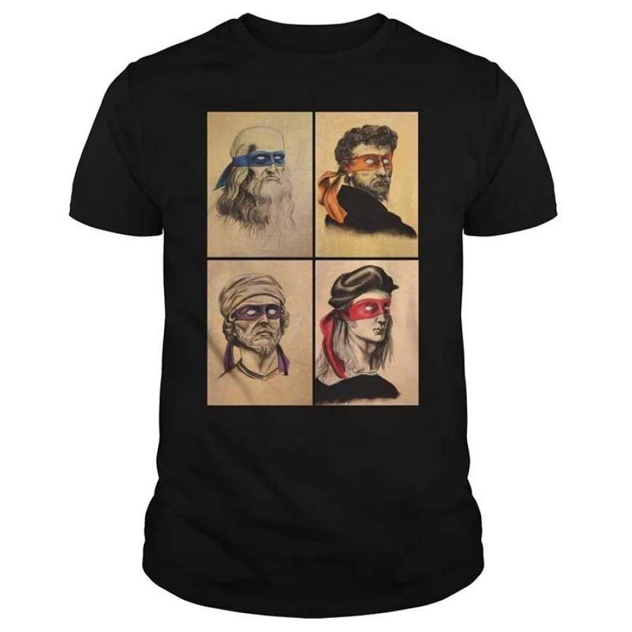 Renaissance Artists Ninja Turtles Shirt Vintage Design Mens Tees