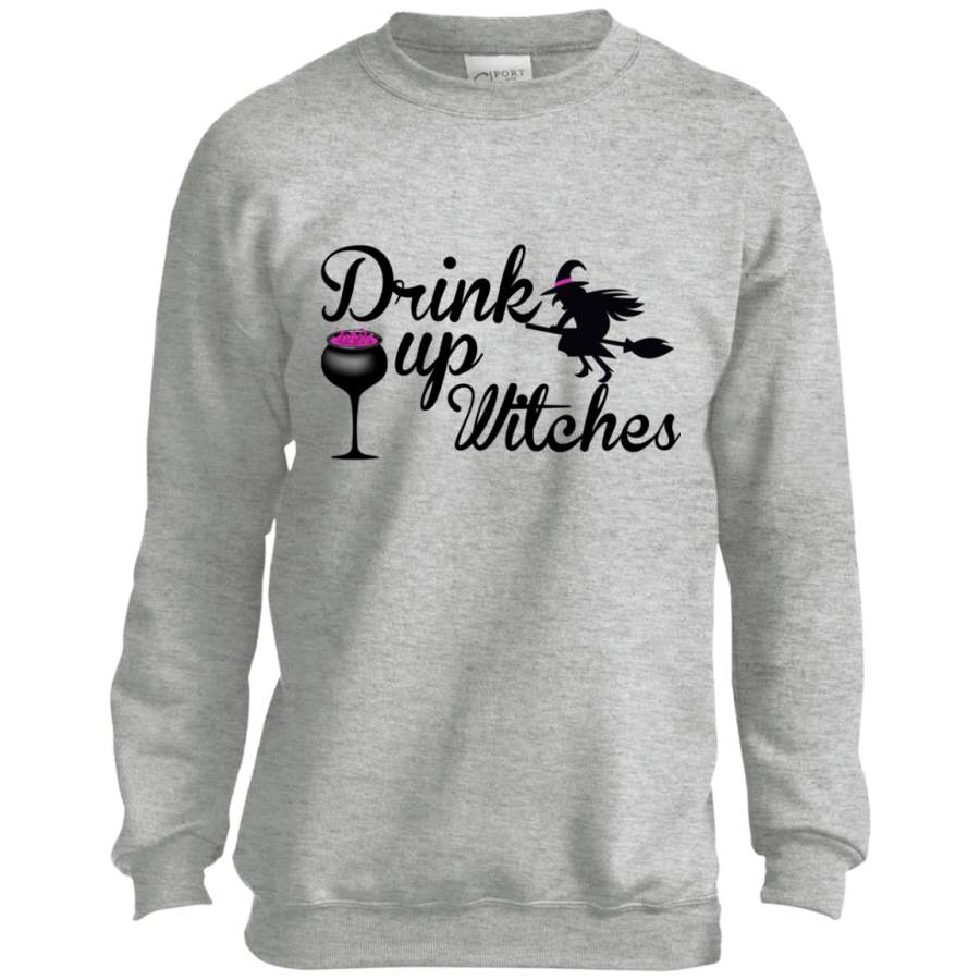 Funny Halloween Wine, Drink up Witches Youth LS shirt/Sweatshirt/Hoodie