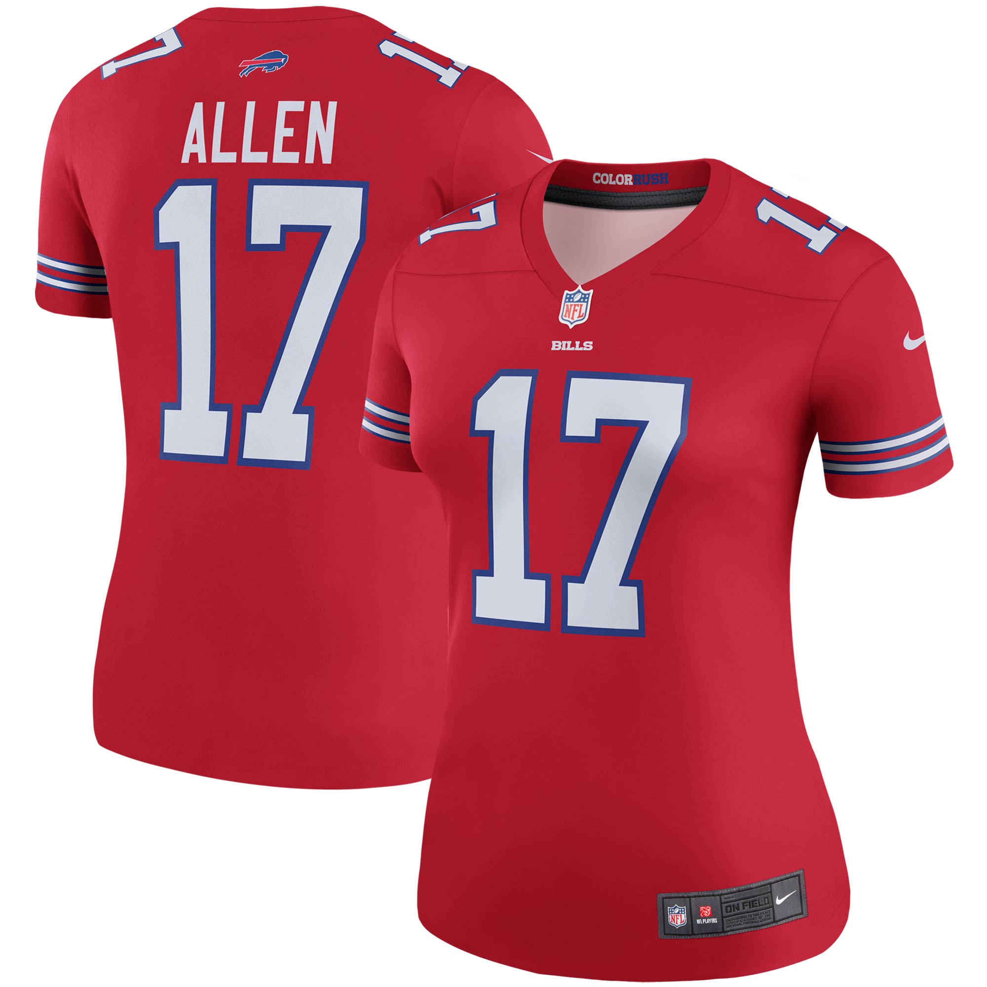 Women’s Buffalo Bills Josh Allen Red Color Rush Legend Player Jersey