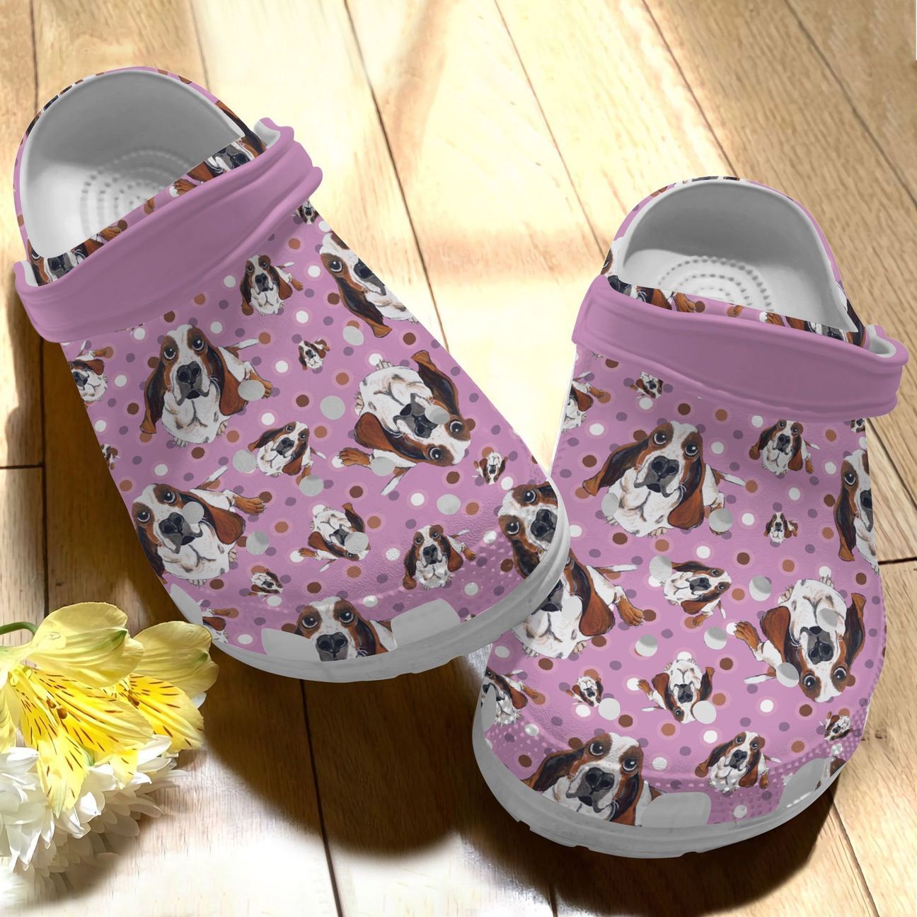 Basset Hound Personalized Clog, Custom Name, Text Funny Basset Hound, Fashion Style For Women, Men, Kid, Print 3D