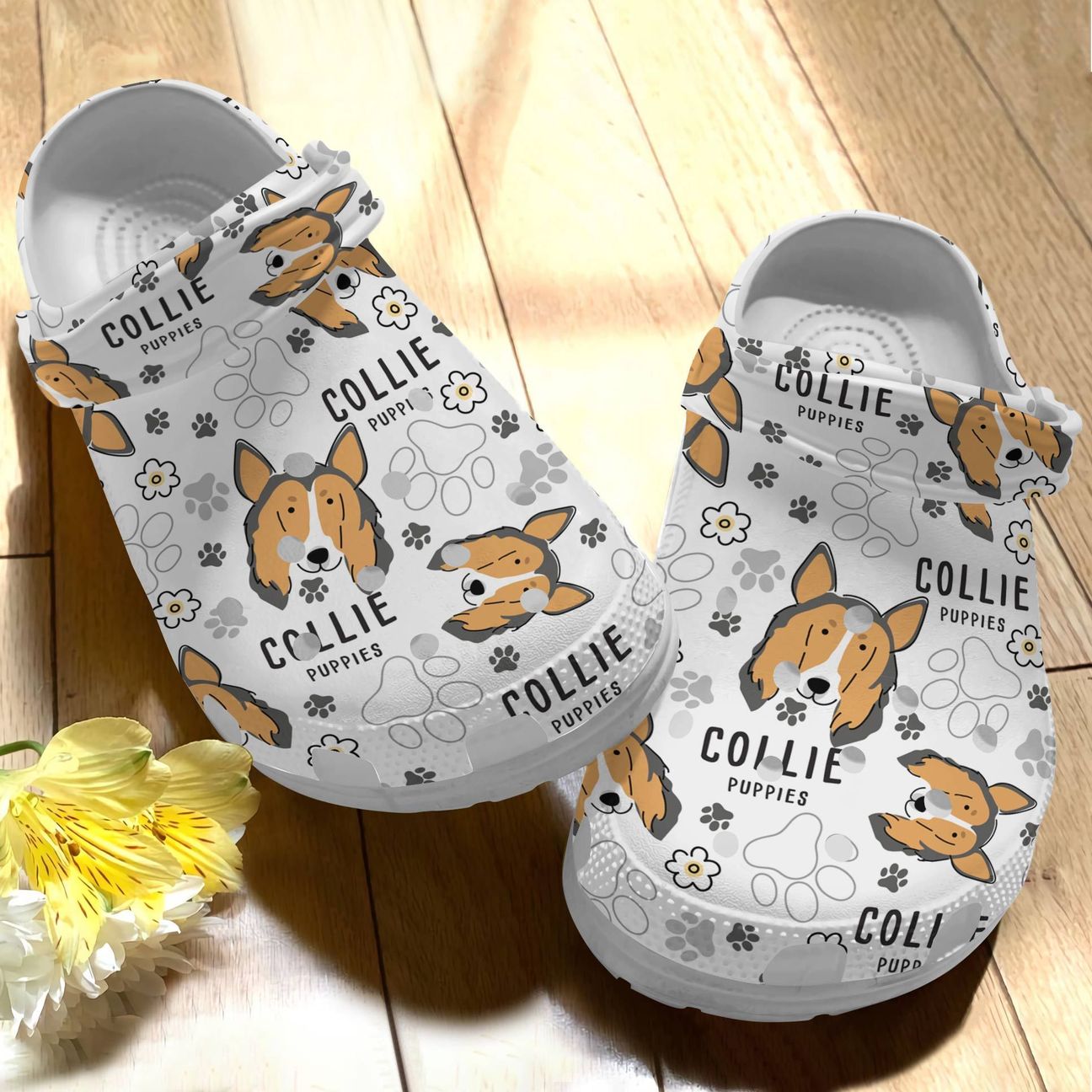 Dog Personalize Clog, Custom Name, Text, Fashion Style For Women, Men, Kid, Print 3D Collie V1