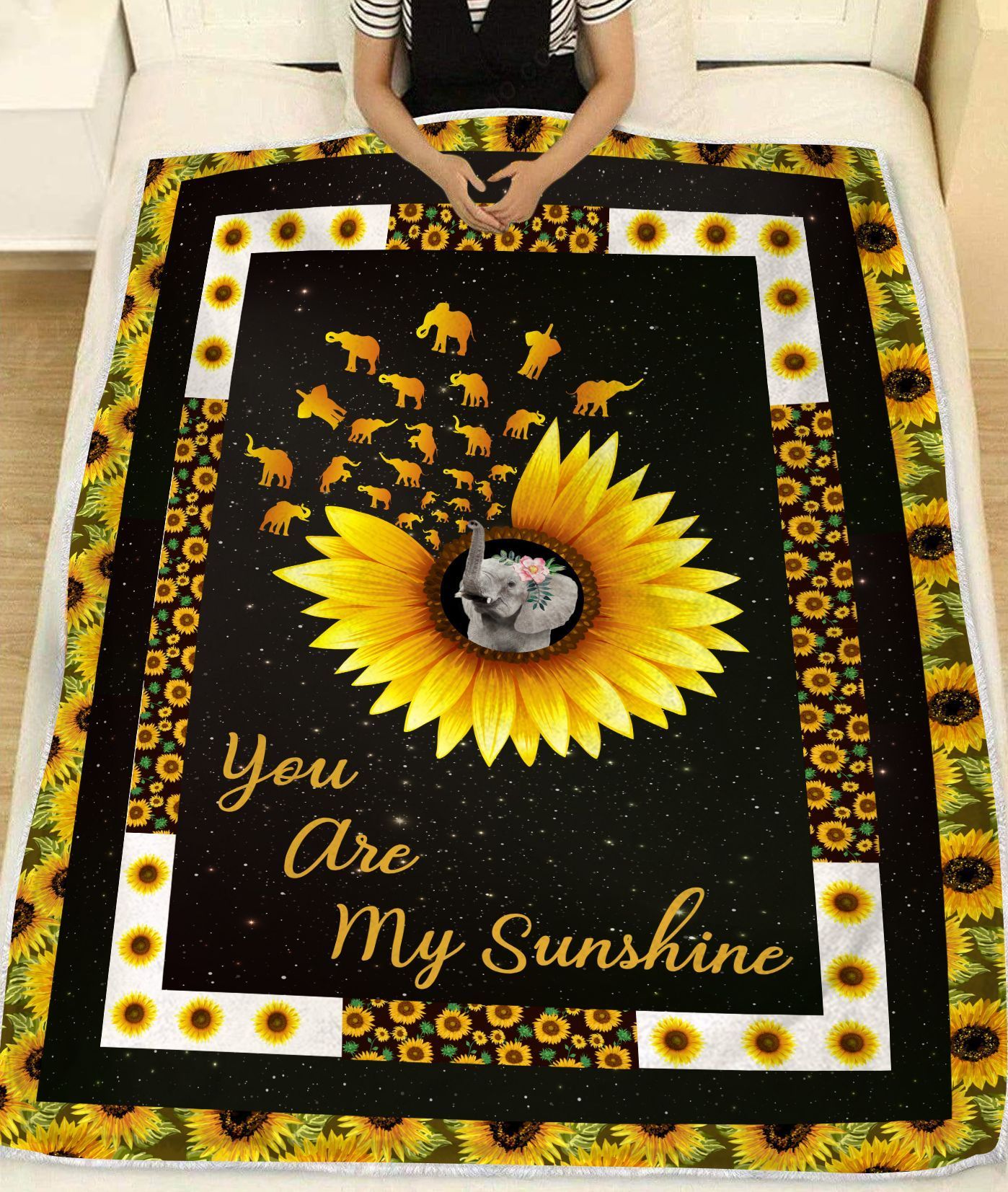 You Are My Sunshine Elephant Lover Fleece Blanket Print 3D, Unisex, Kid, Adult