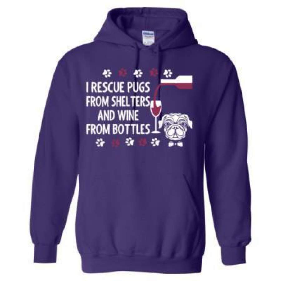 AGR I Rescue Pugs And Wine From Bottles – Heavy Blend™ Hooded Sweatshirt