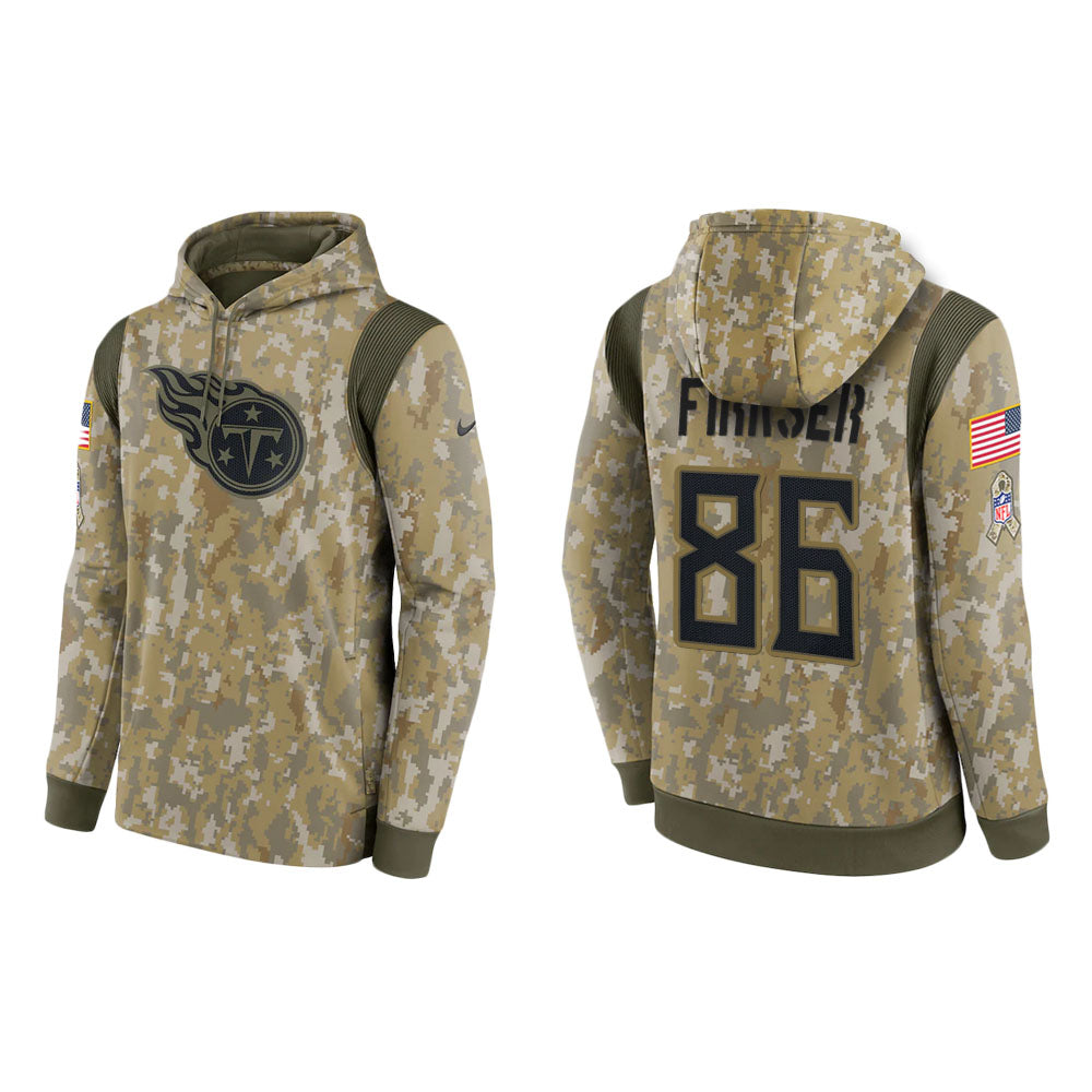 Anthony Firkser Tennessee Titans Camo 2021 Salute To Service Veterans Day Therma Pullover Hoodie