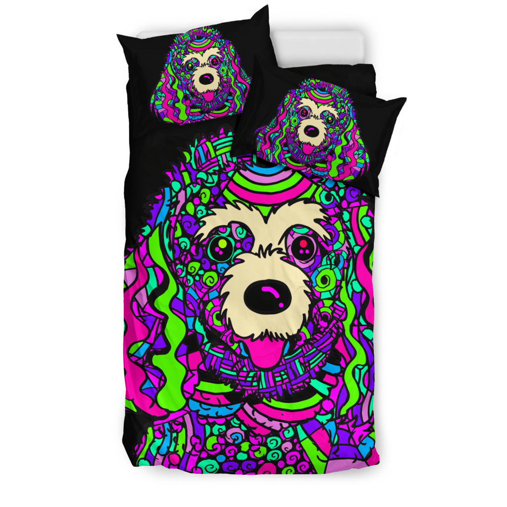Poodle Black Bedding Set – Duvet / Comforter Cover And Two Pillow Covers –  Art By Cindy Sang – Jillnjacks Exclusive