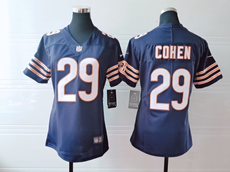 Chicago Bears Tarik Cohen #29 NFL 2020 Black Blue Womens Jersey