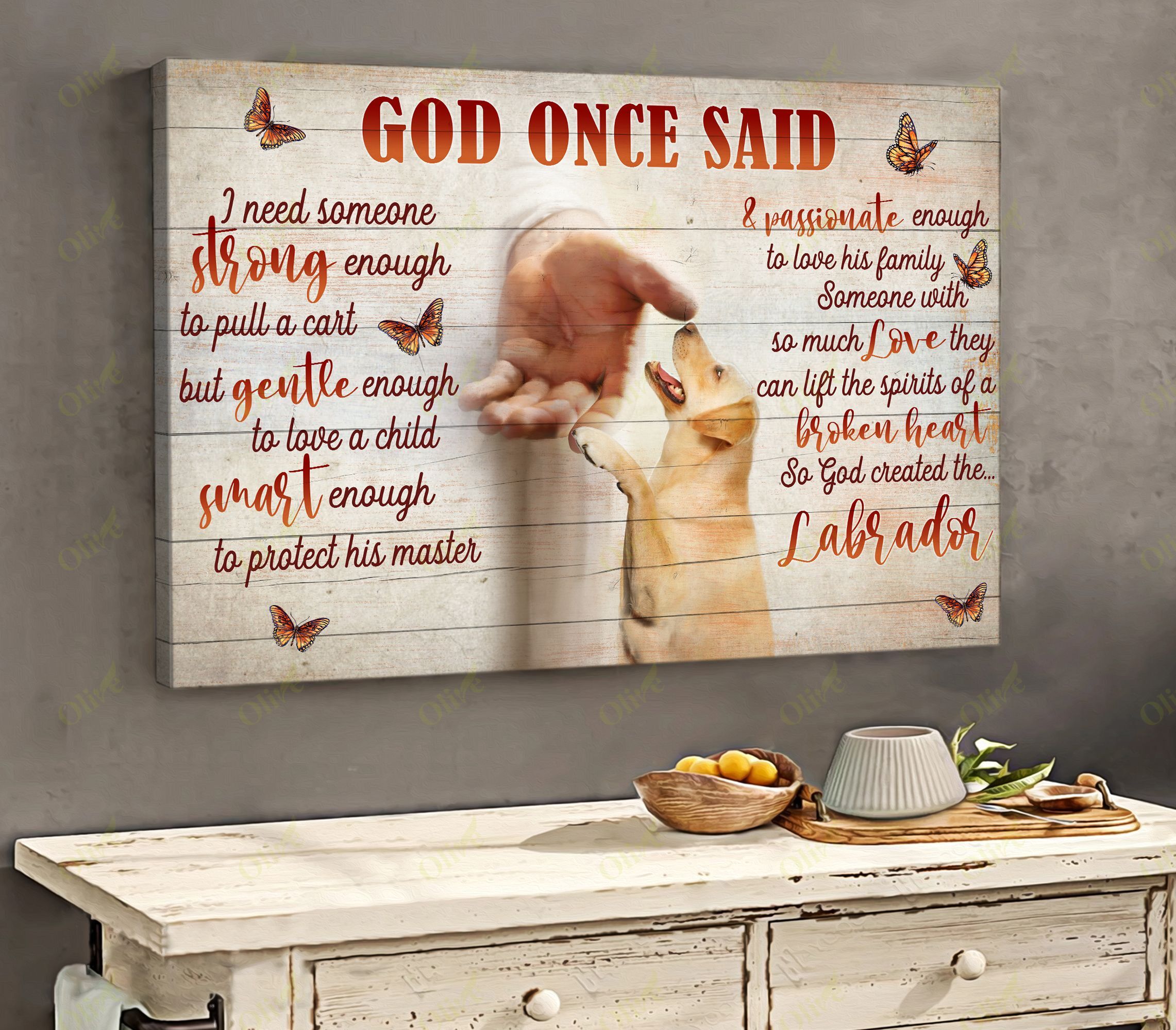 God Created The Labrador 2 Canvas And Poster | Wall Decor Visual Art