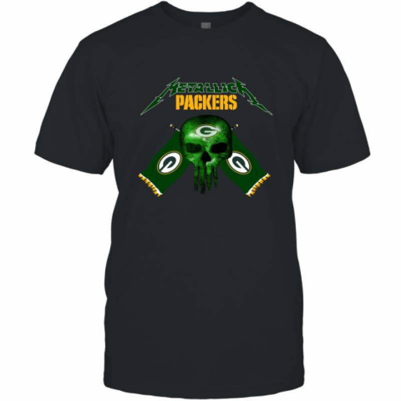 Metallica Green Bay Packers Skull Flag Shirt T-Shirt