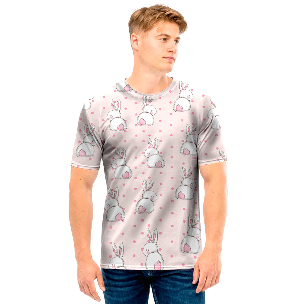 Cute Rabbit Pattern Print Men’S T-Shirt