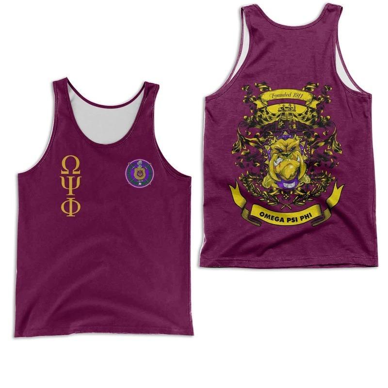 Wonderprint Tank Top Royal Bull Dog Omega Psi Phi Men Tank Top