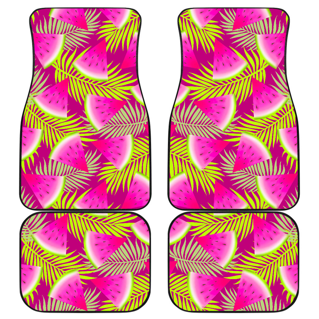 Purple Tropical Watermelon Pattern Print Front And Back Car Floor Mats, Front Car Mat