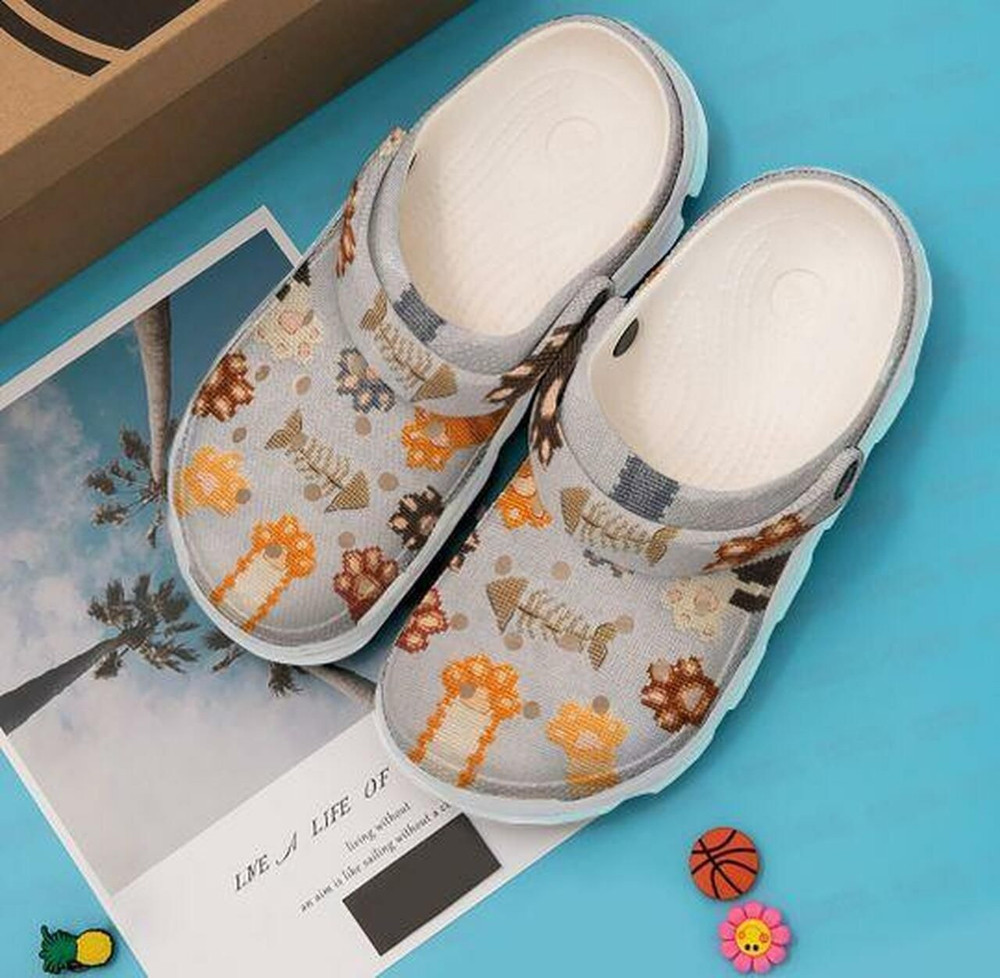 Fish Bone Personalized Cats Legs Gift For Lover Rubber Crocs Clog Shoes Comfy Footwear