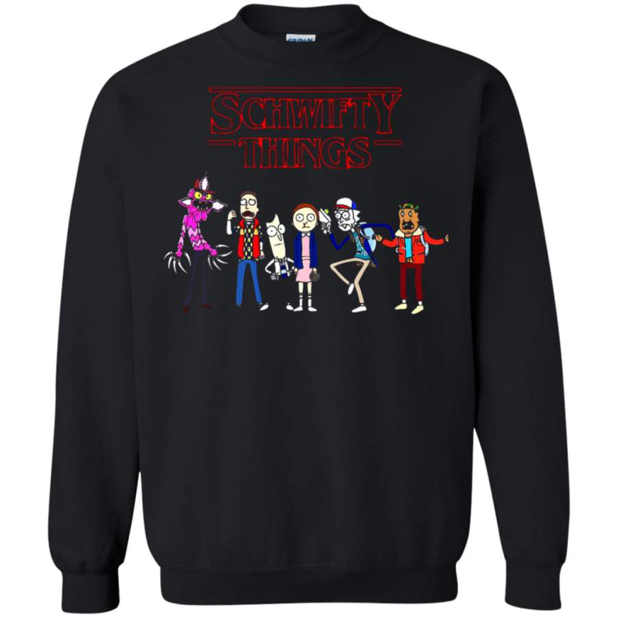 AGR Mashup Rick And Morty Schwifty Stranger Things Sweatshirt