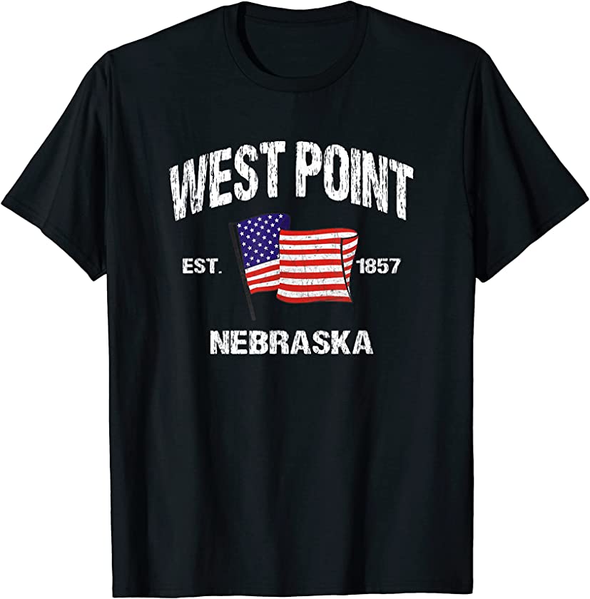 West Point Nebraska NE USA Stars & Stripes Vintage Style T-Shirt