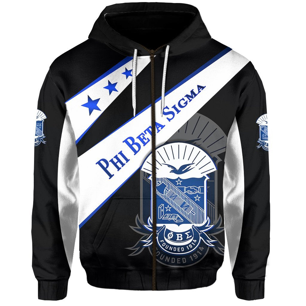 Phi Beta Sigma Zip Hoodie Lovers Version Black Lt13