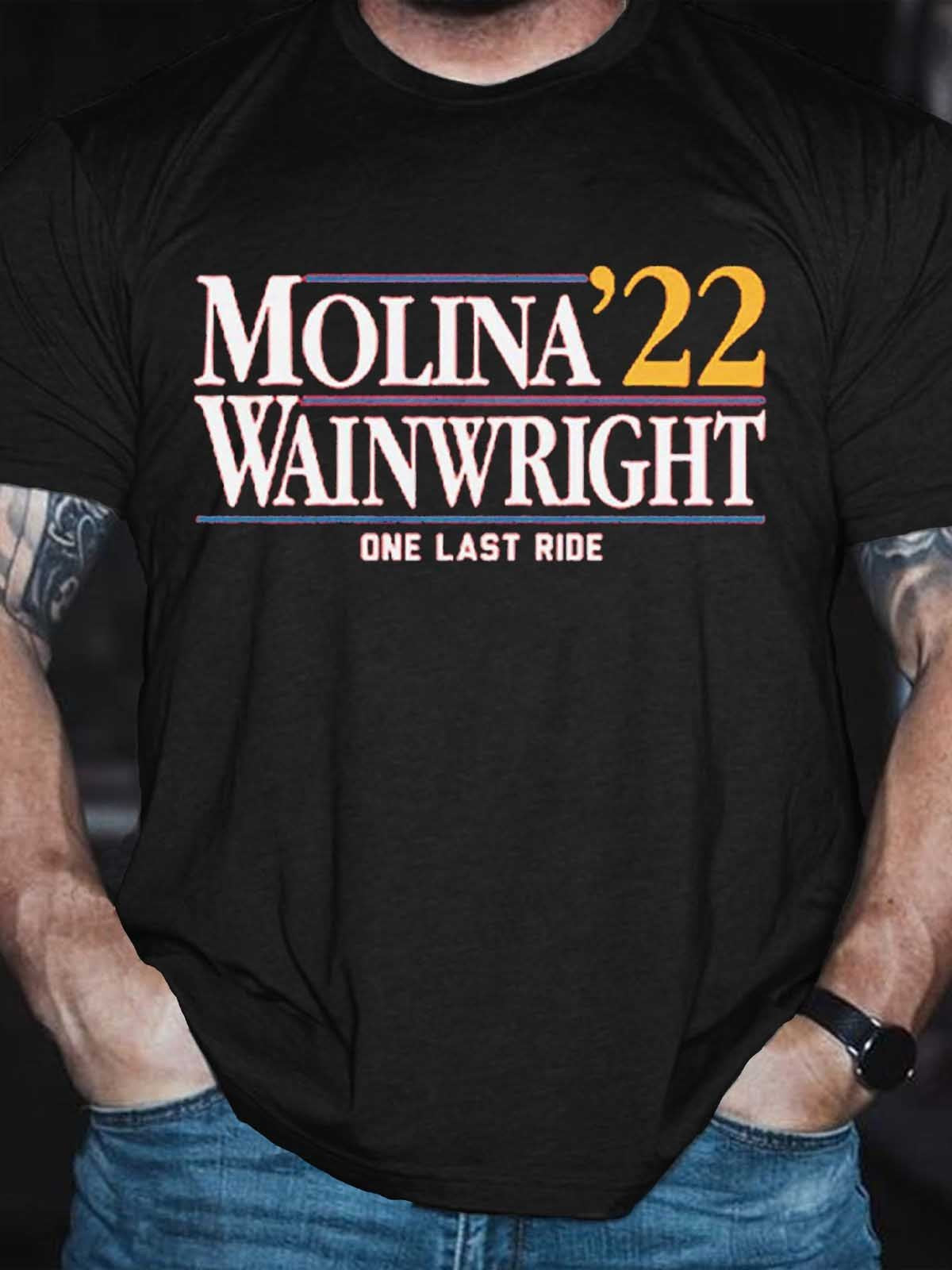 Men’S St. Louis Cardinals Molina Wainwright ’22 One Last Ride T-Shirt