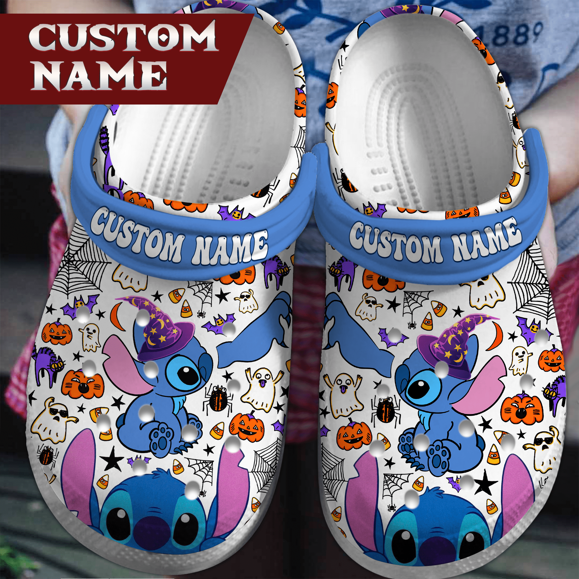 Stitch Cartoon Crocs Crocband Clogs Shoes Comfortable For Men Women and Kids 5