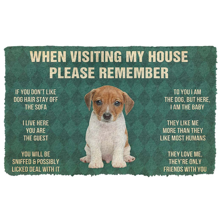 Waybackapparel Please Remember Jack Russell Terrier Puppy Dogs House Rules Custom 3D Doormat