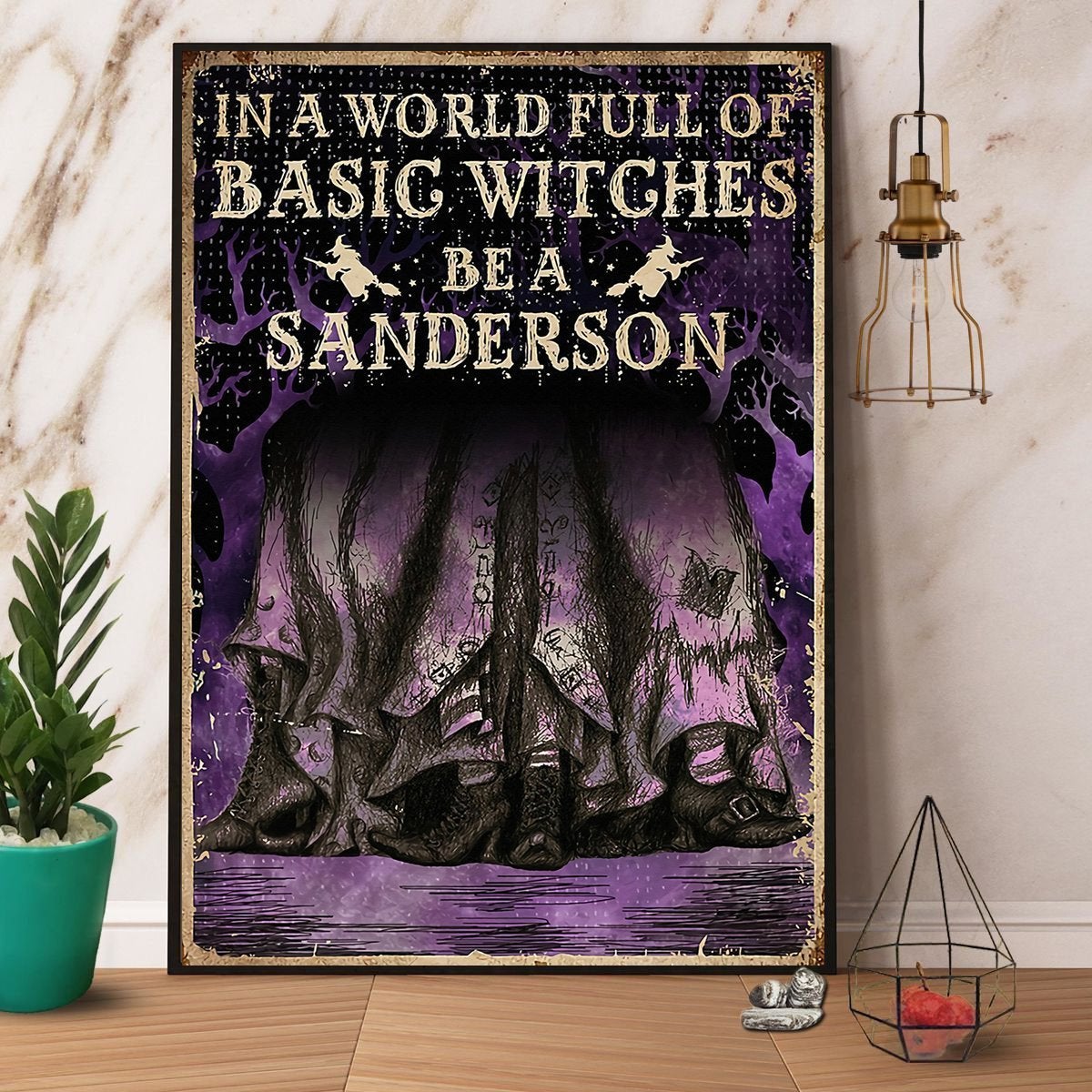 Witches In A World Full Of Basic Witches Be A Sanderson Halloween Gift Paper Poster No Frame Matte Canvas, Wall Decor Visual Art Wall Decor