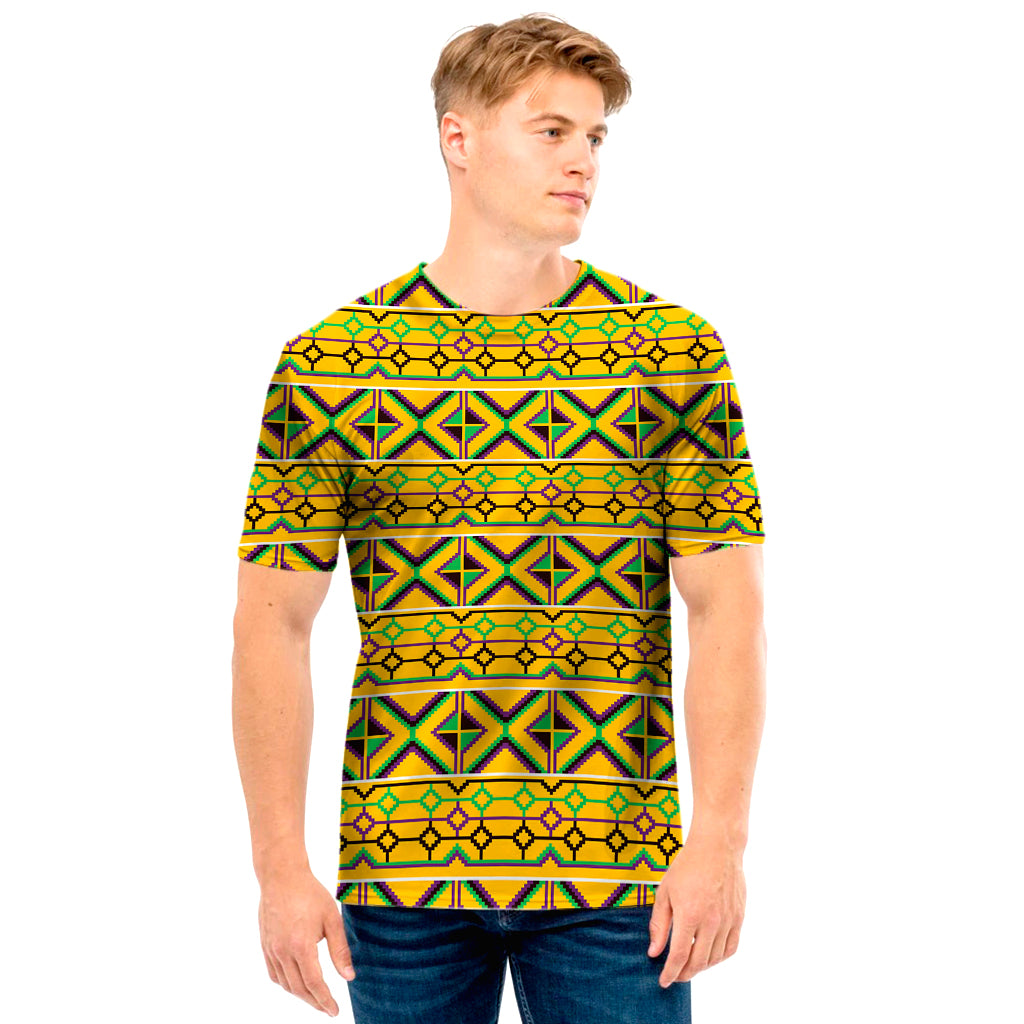 Asante Kente Pattern Print Men’S T-Shirt