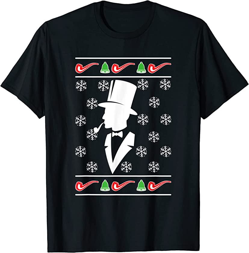 Ugly Christmas Pipe Smoker Smoking Xmas Santa Claus New Year T-Shirt