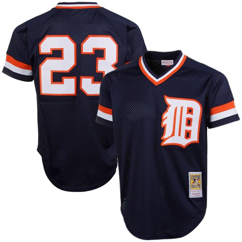 Men’s Detroit Tigers Kirk Gibson Mitchell & Ness Navy 1984 Authentic Cooperstown Collection Mesh Batting Practice Jersey