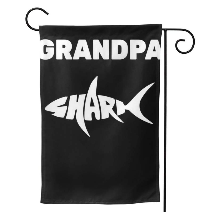 2 Pcs Garden Flag Grandpa Shark Horizontal Poster 12.5″x18″ -Mothers Day, Birthday Gifts for Mom, Dad, Wife, Husband, Daughters, Grandma, Friends