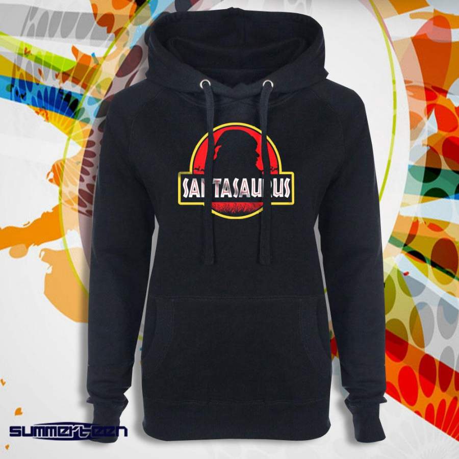Santasaurus Christmas Jurassic Park Logo Women’S Hoodie