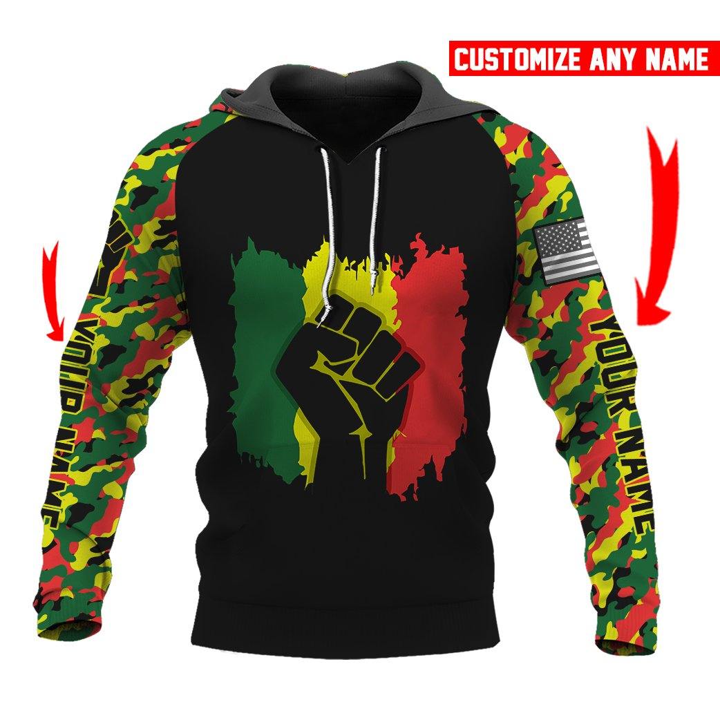 Personalized Black Lives Matter Camo Pattern All Over Hoodie