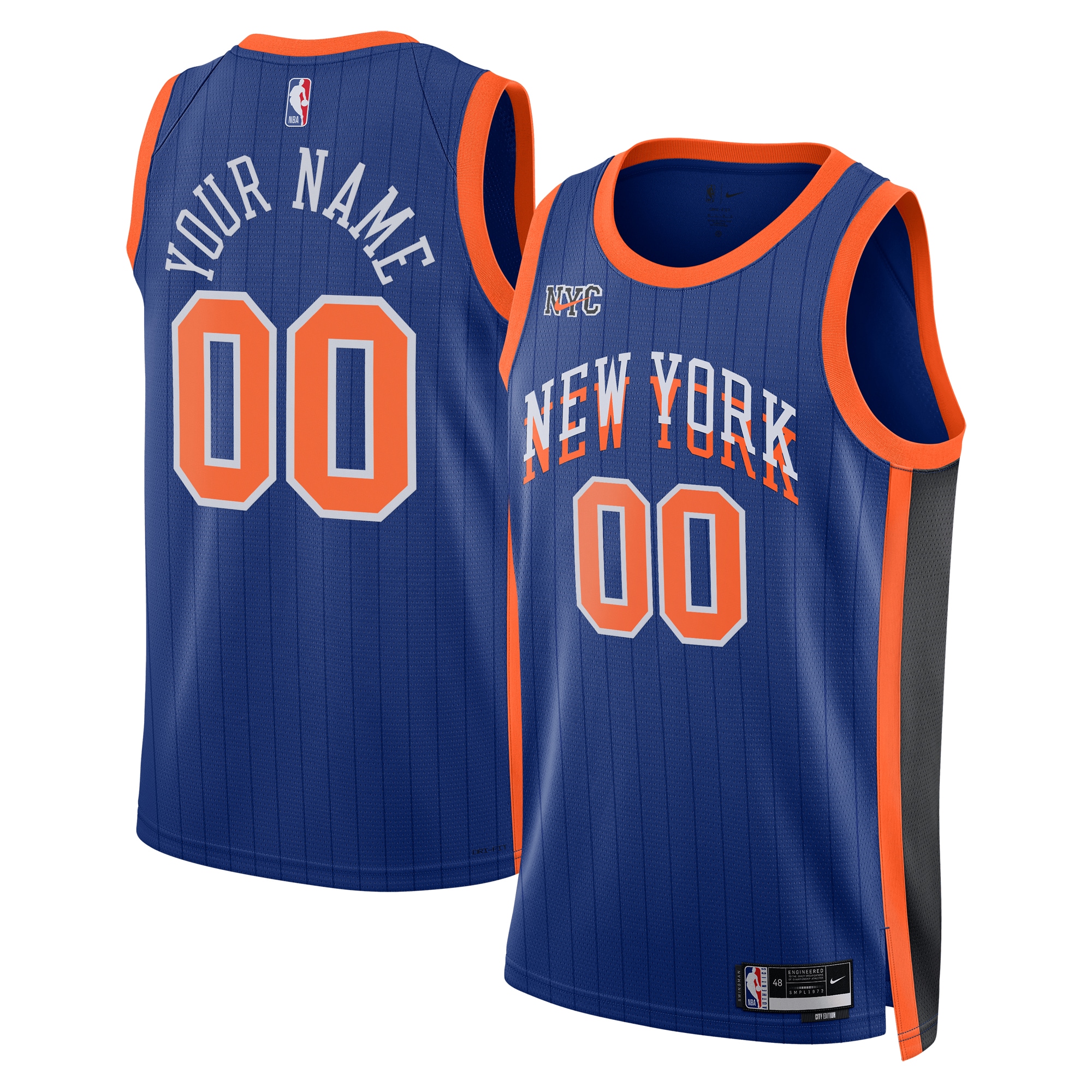 New York Knicks Unisex 2023/24 Custom Swingman Jersey – Blue – City Edition