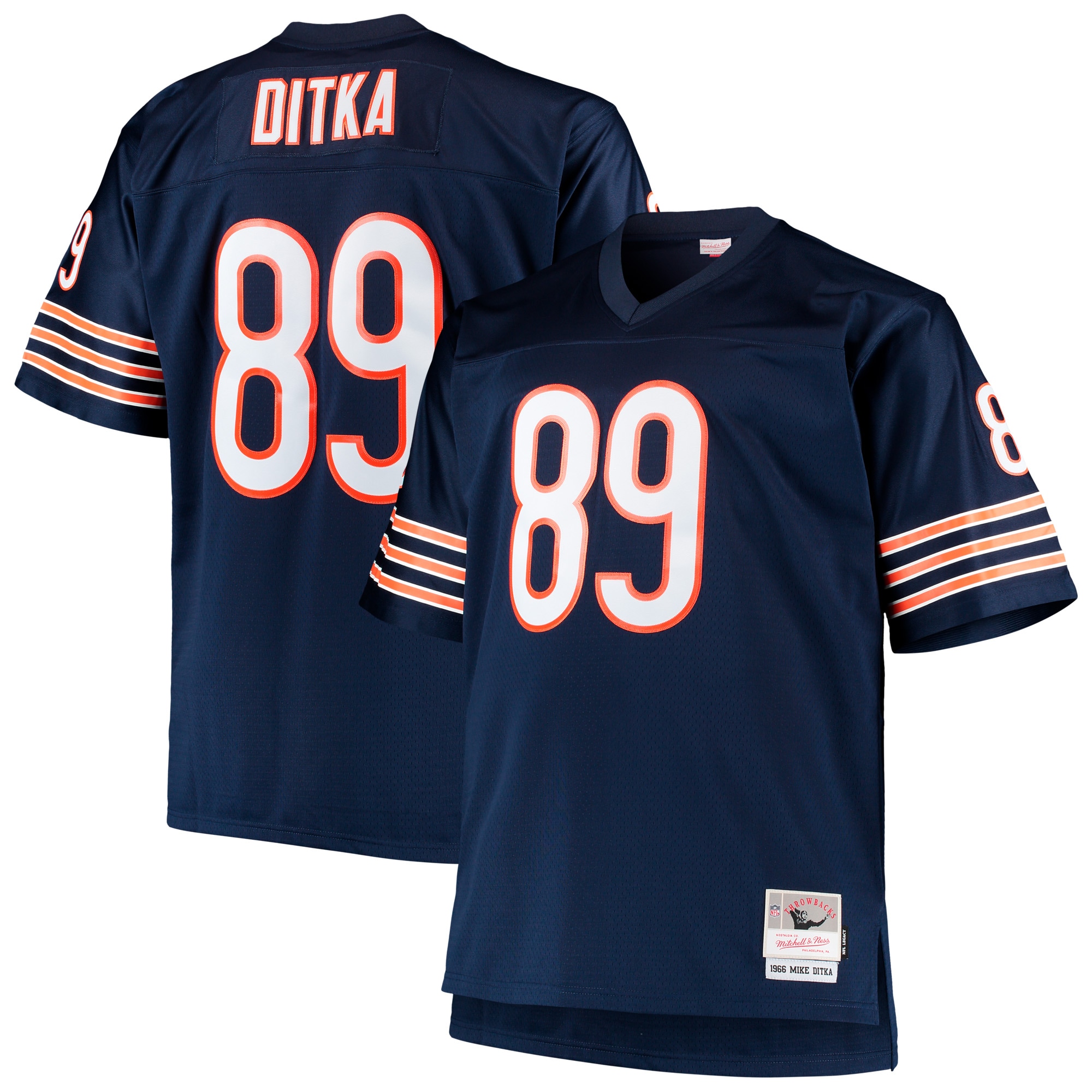 Men’s Chicago Bears Mike Ditka Mitchell & Ness Navy Big & Tall 1966 Retired Player Jersey