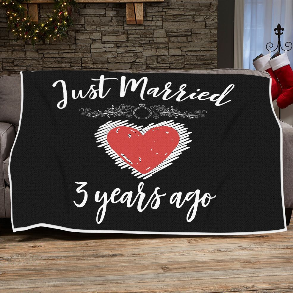 3Rd Wedding Anniversary Blanket For Couple, Husband & Wife, Him & Her