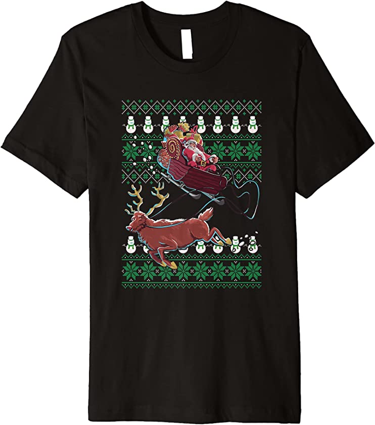 Ugly Christmas Santa Claus Reindeer X-Mas Tree Snowman Deer Premium T-Shirt