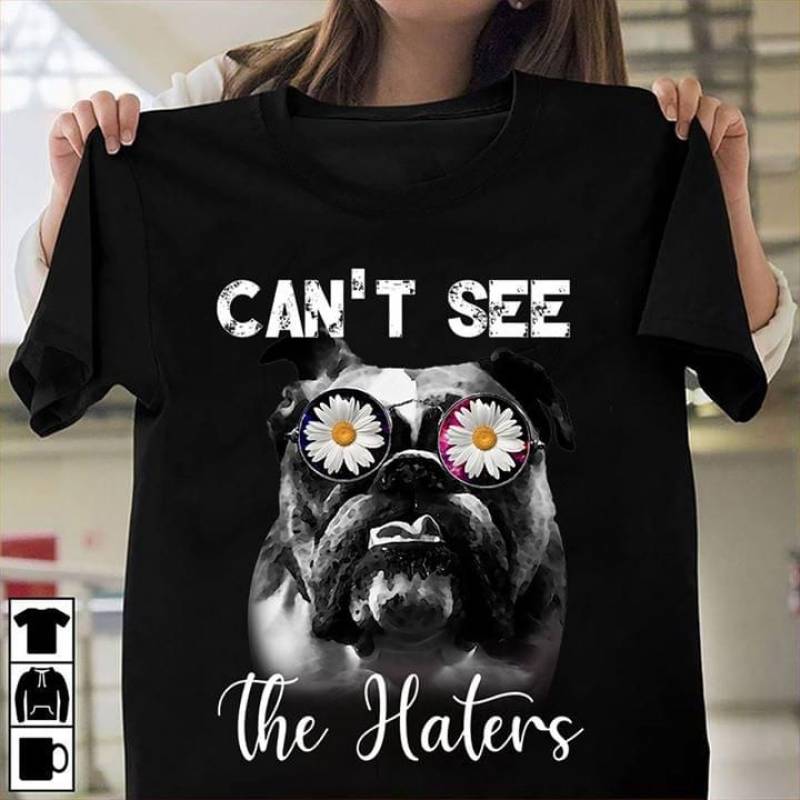 The Dog Bulldog Can’T See The Haters Best Gifts For Animals Lovers Black Men And Women T Shirt S-5Xl