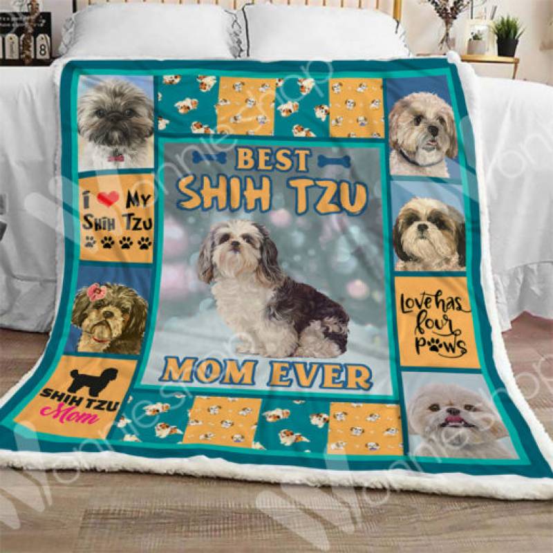 Shih Tzu Dog Mom Sherpa Blanket OCT2101 69O31