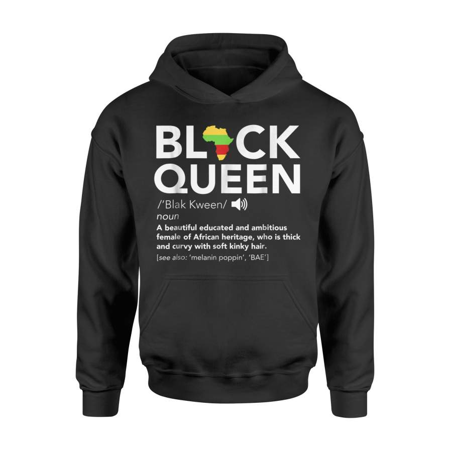 Black Queen Definition African Pride Melanin Educated Hoodie