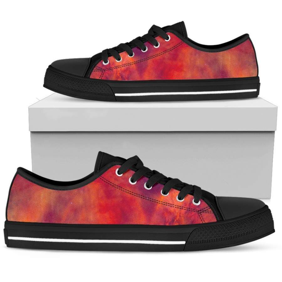 Abstract Nebula Cloud Galaxy Space Print Women’s Low Top Shoes