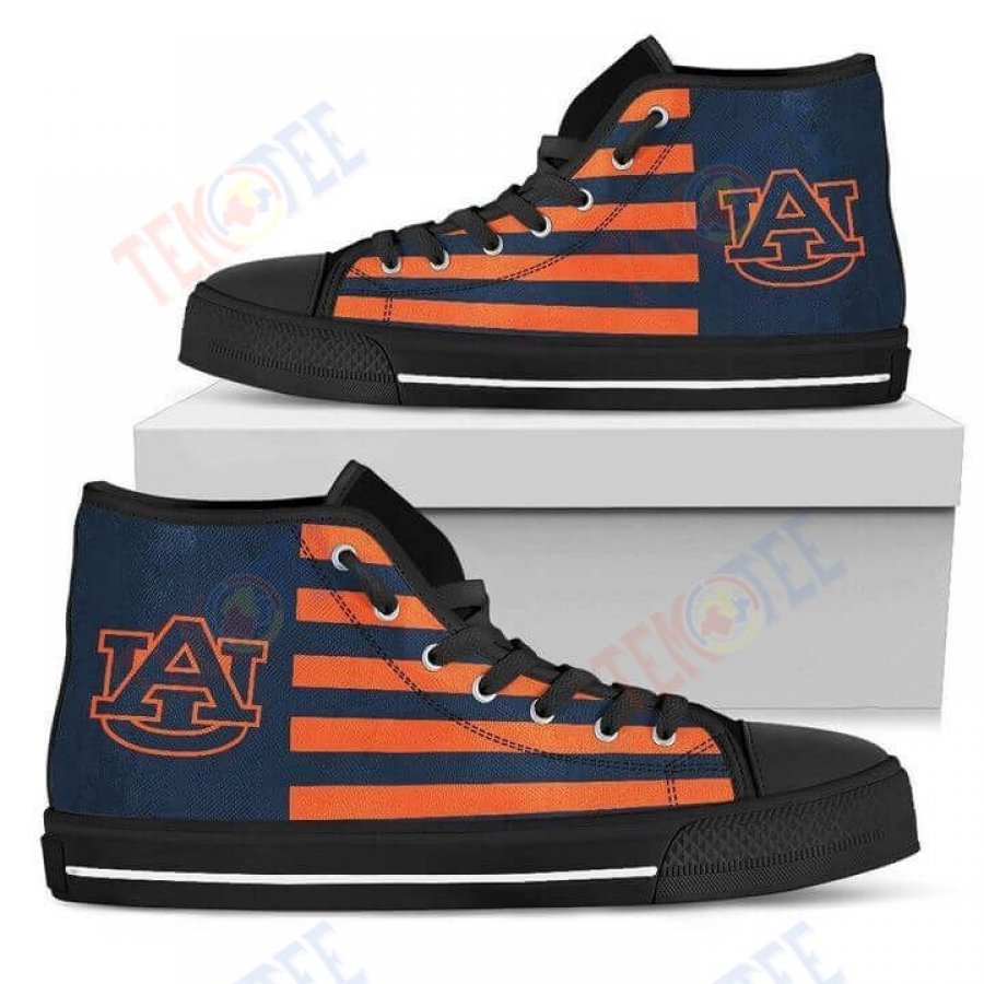 Mens Womens American Flag Auburn Tigers High Top Shoes TMT223