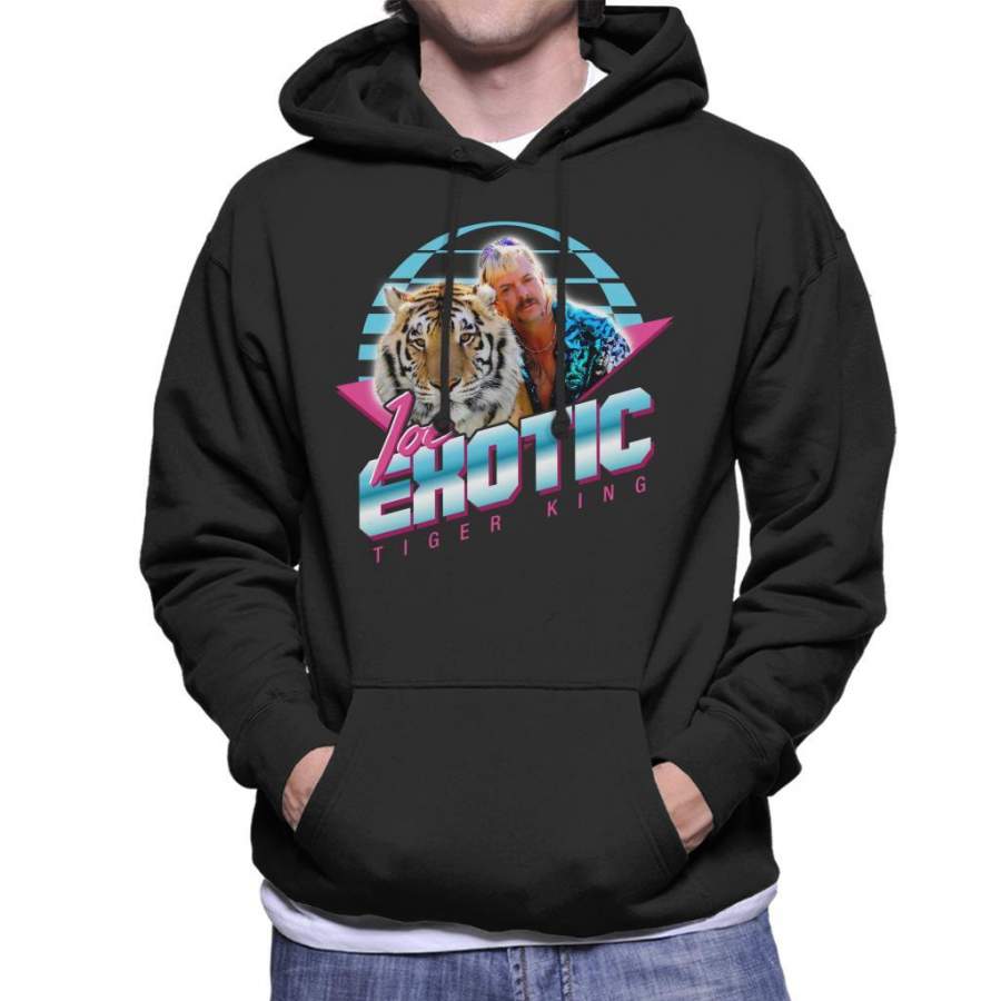 Joe Exotic 80s Retro Tiger King Men’s Hooded Sweatshirt