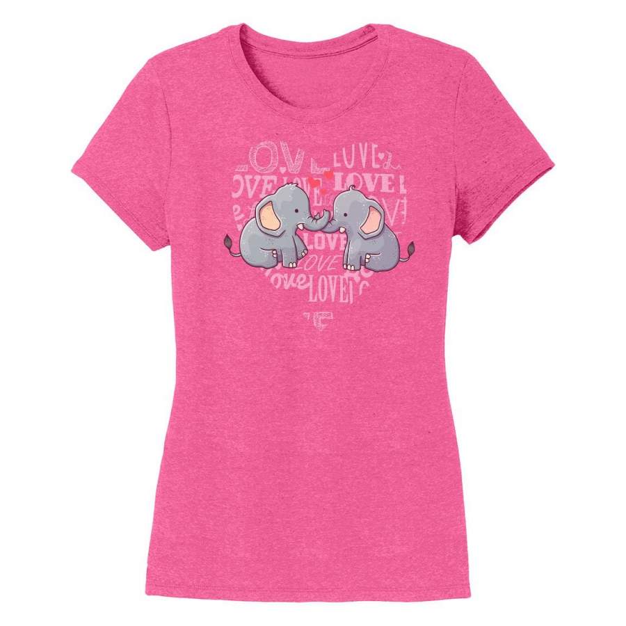 Love Heart Elephants – Women’s Tri-Blend T-Shirt