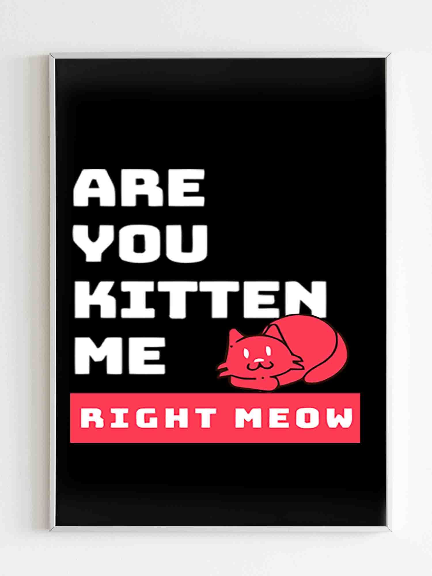 Are You Kitten Me Right Meow Two Poster