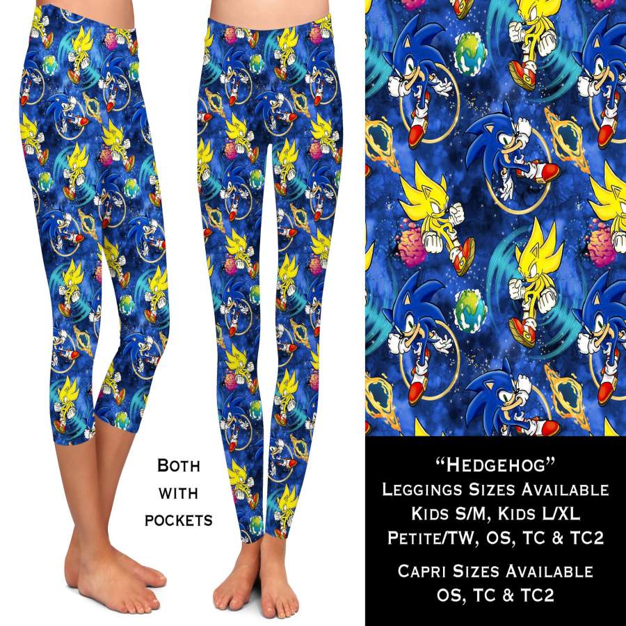 Custom Hedgehog Leggings, Capris, Joggers, & Capri Joggers – ETA Mid August