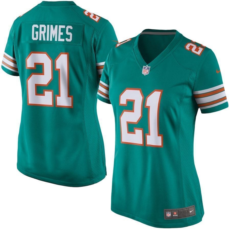 Brent Grimes Miami Dolphins WoAlternate Game Aqua 3D Jersey