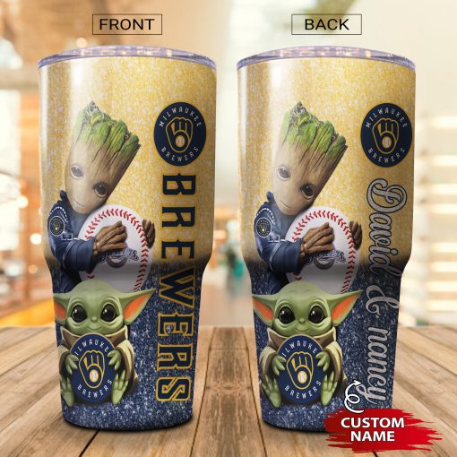 16-Milwaukee Brewers Personalized-Tumbler Cup 20oz, 30oz, Combo 20oz+30oz