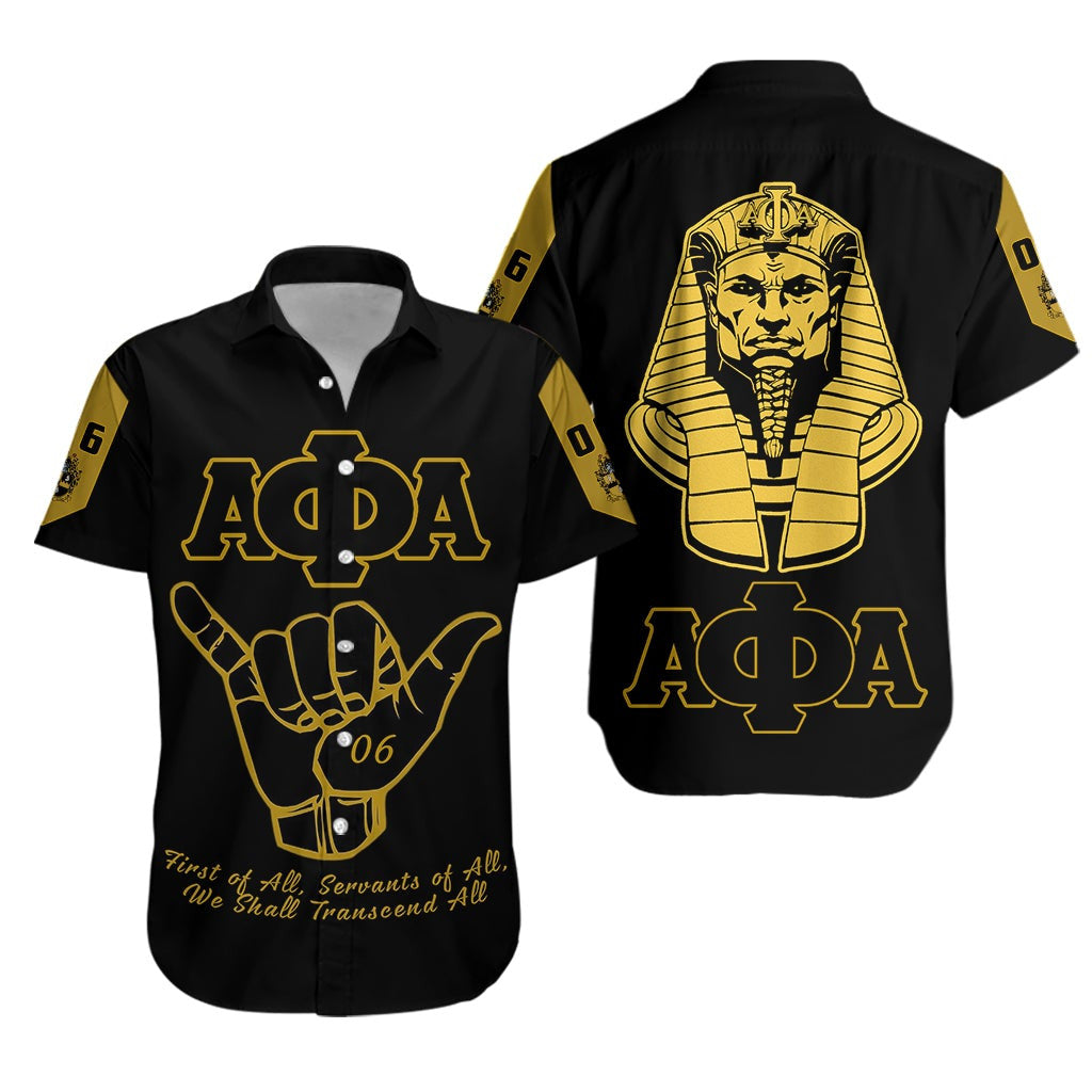 Fraternity Shirt – Alpha Phi Alpha Motto Short Sleeve Shirt Hand Sign And Great Sphinx