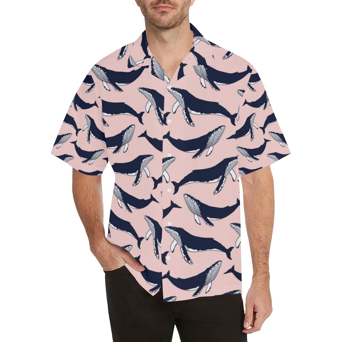 Humpback Whale Pattern Print Design 02 Hawaiian Shirt