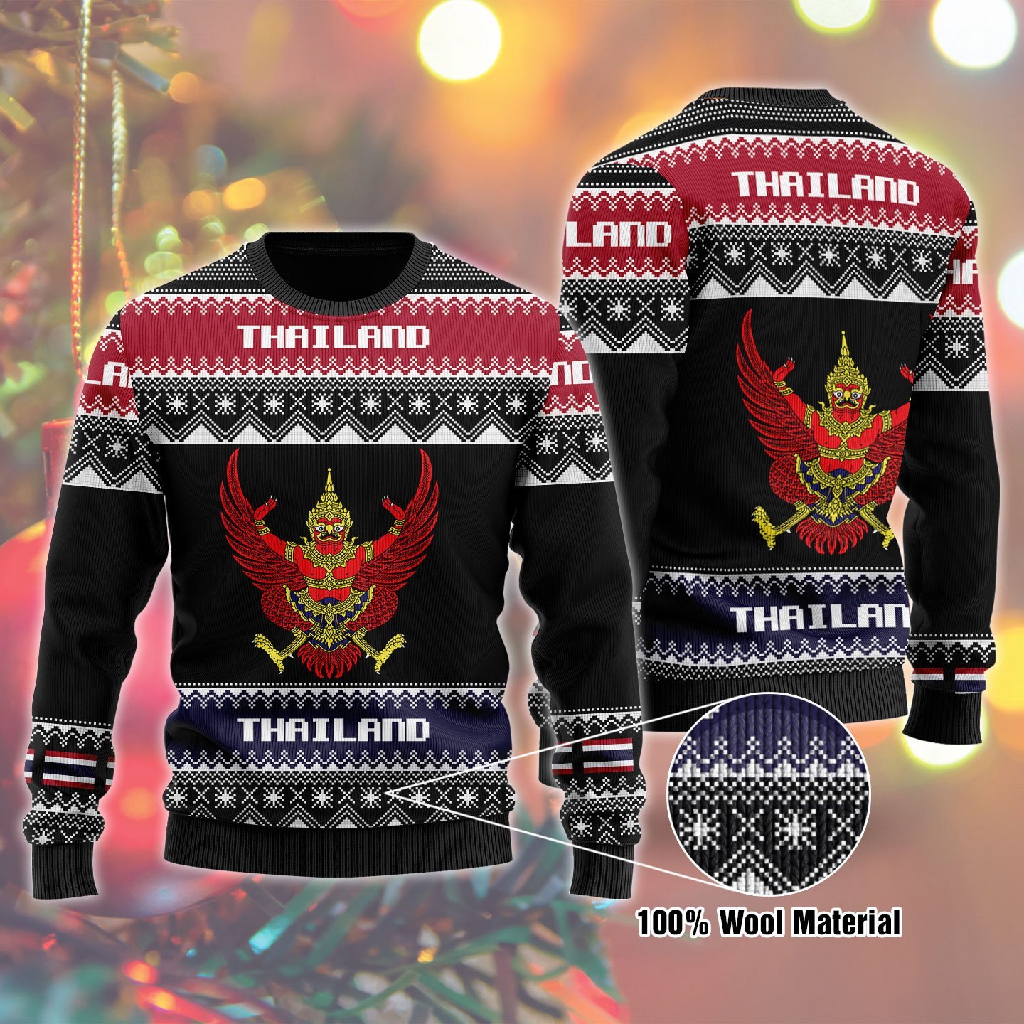 Thailand Christmas Ugly Sweater | Unisex | Full Size | Adult | Colorful | US1651