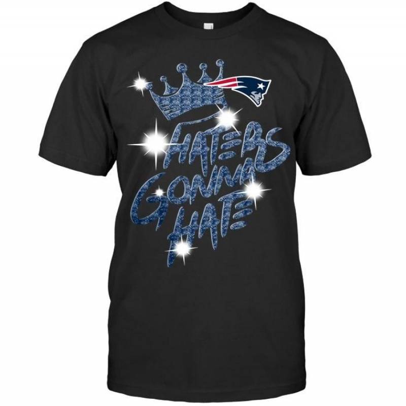 New England Patriots Crown Haters Gonna Hate Glitter Pattern T Shirt – Gearpenguin.com