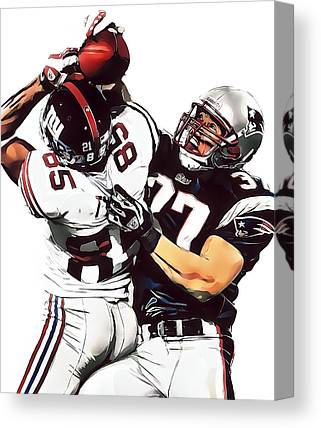 David Tyree New York Giants Super Bowl Xlii Watercolor Strokes Pixel Art 85 Joe Hamilton Canvas Print