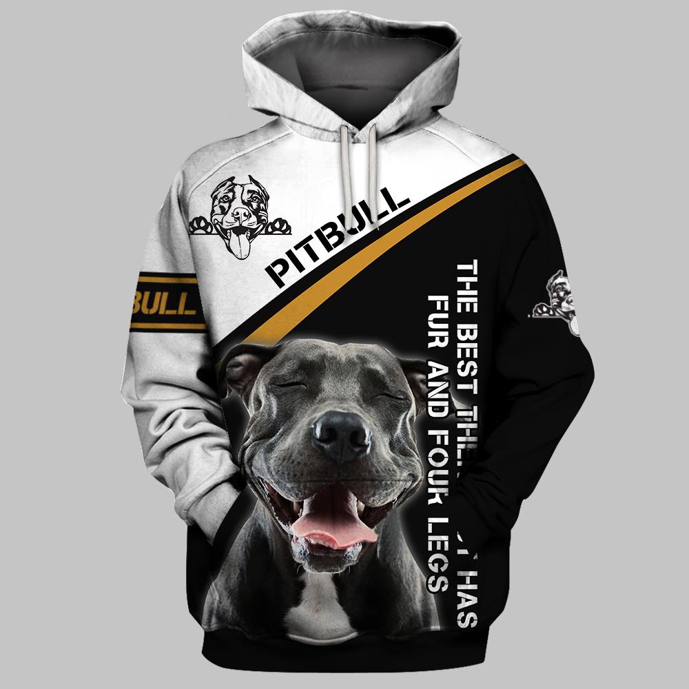 Black Pitbull Hoodie 3D Full Printing